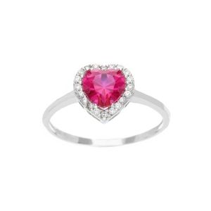 18k witgouden ring met rood...