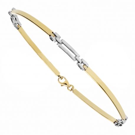 Bracelet jaune or et blanc 18k par homme