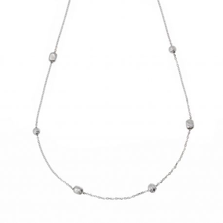 Round neck with diamonds in 18K white gold