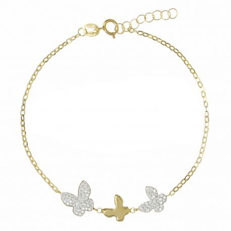 18k Yellow Gold Bracelet with Butterfly