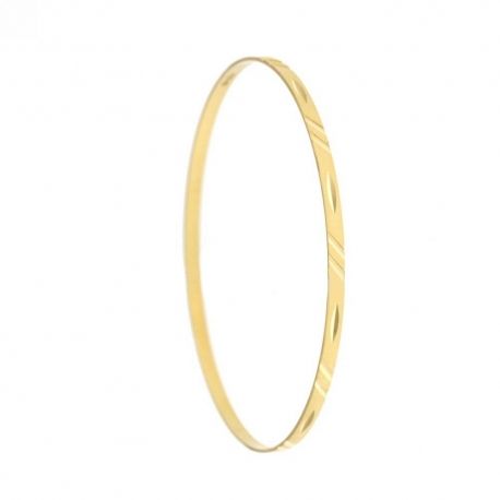 Bracciale Rigido in Oro 18Kt Sfaccettato e Rigato