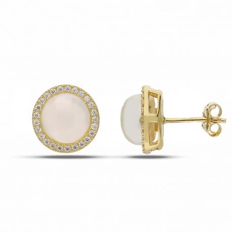 Natural Pearl Earrings in Yellow Gold 18k