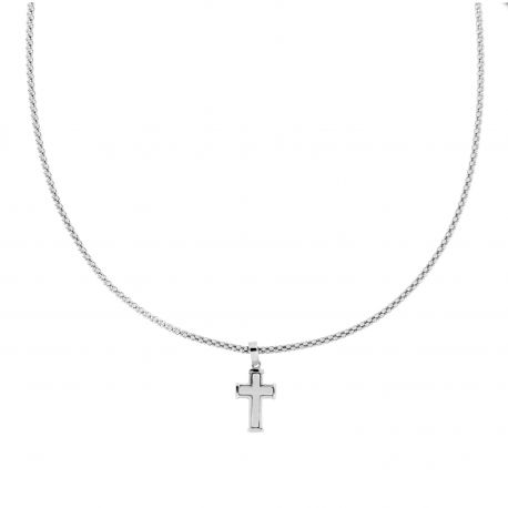 Collier en or blanc 18 Carats avec croix