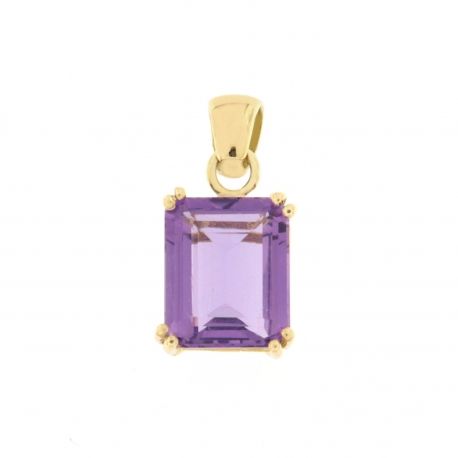 Yellow Gold Pendant with Amethyst