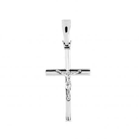 Pendentif de Croix d'Or Blanc 18k