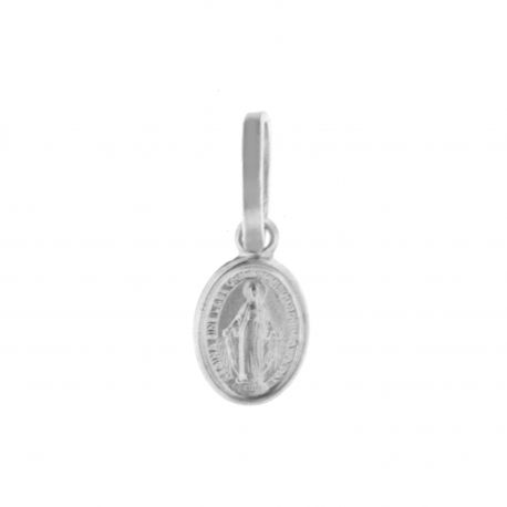 Pendant Madonna Miracolosa in 18k White Gold