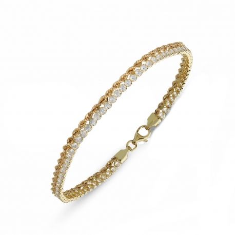 Yellow Gold Bracelet with Zirconia