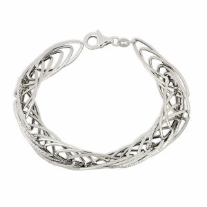 18k White Gold Oval Mesh...