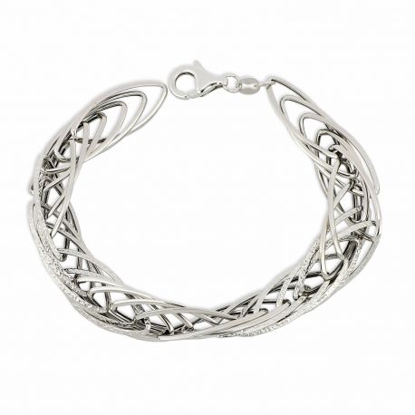 Bracciale a Maglie Ovali in Oro Bianco 18k