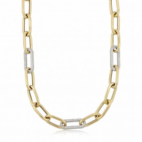 Collier de chaîne en or jaune 18k par femme