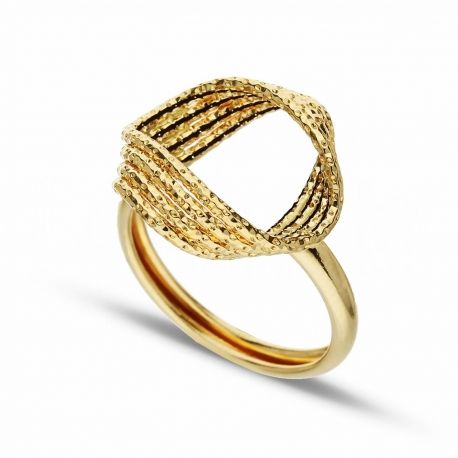 Anneau d'or jaune 18k Diamant féminin