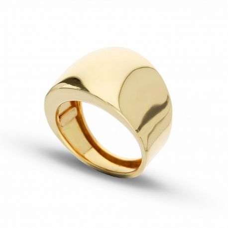 Yellow Gold Band Bombed Ring 18k