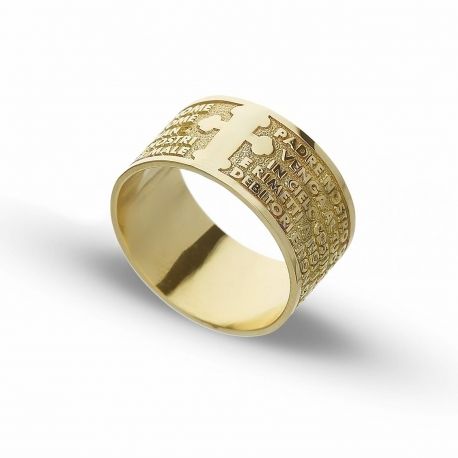 Anillo con oración Padre Nuestro Oro Amarillo 18k