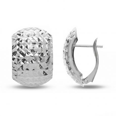 18k White Gold bombázott fülbevaló