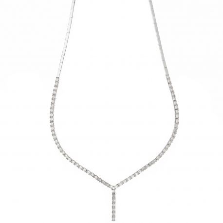 18k White Gold Semirigid Wedding Collection Necklace