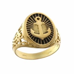 18k gouden schildring met...