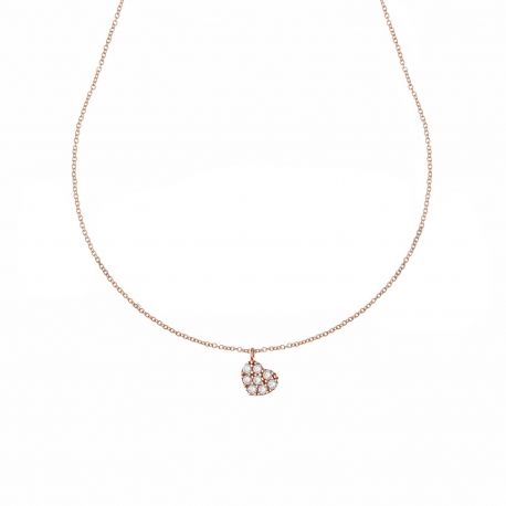 18k Rose Gold Necklace medál szívvel