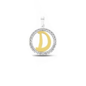 18K Gold Letter D Pendant