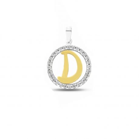 18K Gold Letter D Pendant