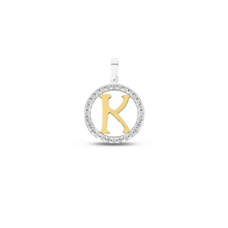 Lettre de Pendentif K en Or 18 Carats