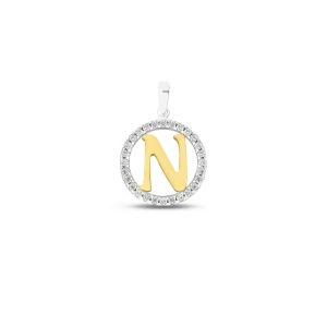 18K Gold Letter N Pendant