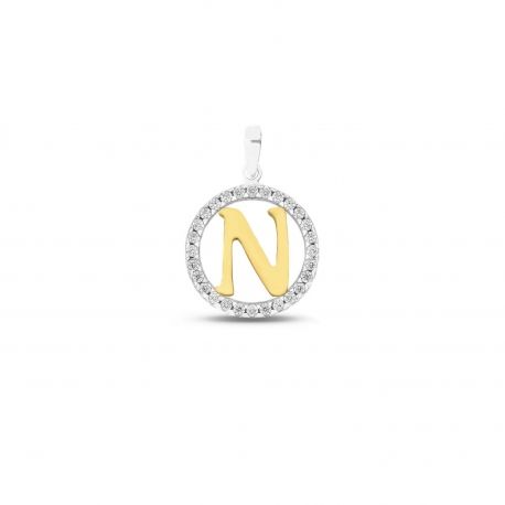 18K Gold Letter N Pendant