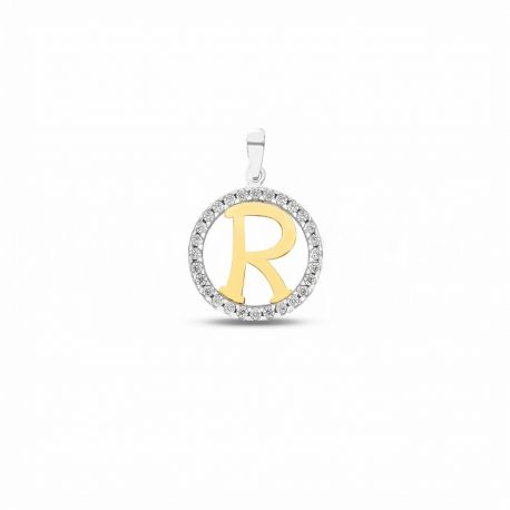 Lettre de Pendentif R en Or 18 Carats