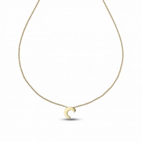 Necklace with Letter C in Yellow Gold 18k