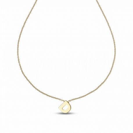 Collana con Lettera D in Oro Giallo 18k