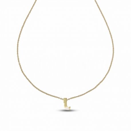 Necklace with Letter J in Yellow Gold 18k