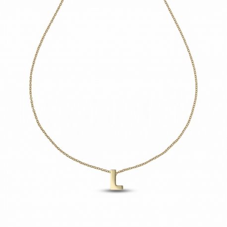 Necklace with Letter L in Yellow Gold 18k