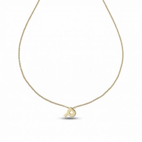 Necklace with Letter P in Yellow Gold 18k