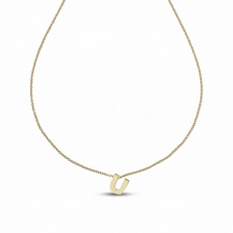 Necklace with Letter U in Yellow Gold 18k