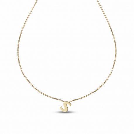 Necklace with Letter S in Yellow Gold 18k