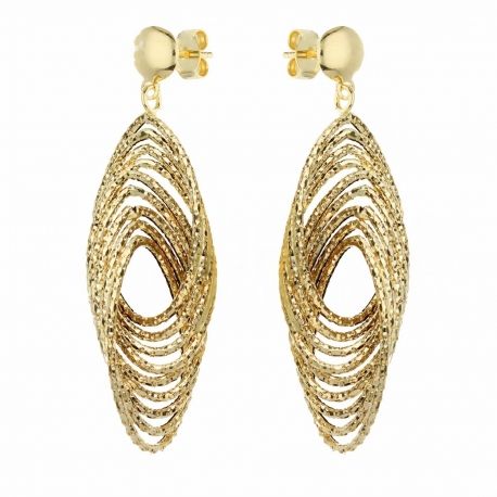 Yellow Gold Pendant Earrings 18k