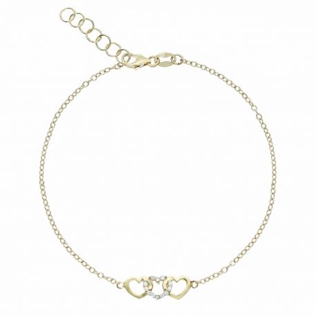 Pulsera de oro amarillo de 18k con Zirconia blanca