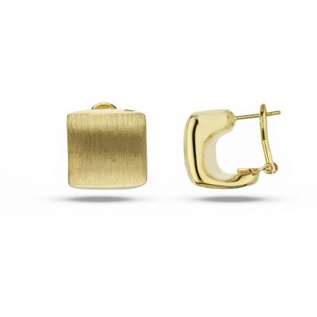 Yellow Gold Square Shape Earrings 18k