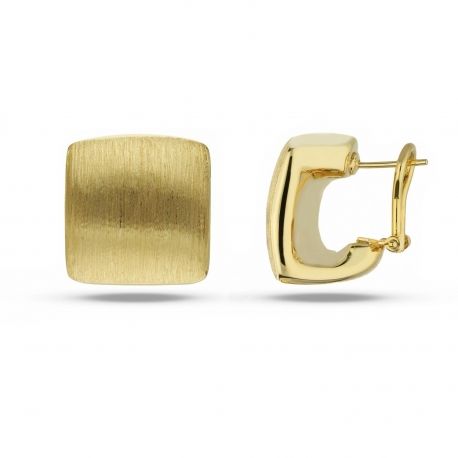 Yellow Gold Square Shape Earrings 18k