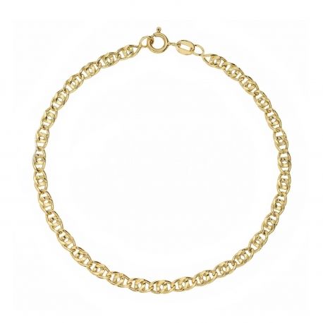 Bracciale a catena piatta da Uomo in Oro Giallo 18k