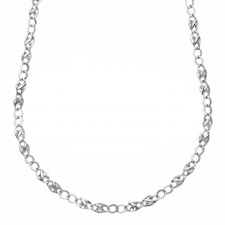 Collier chaîne plate en or blanc 18 carats