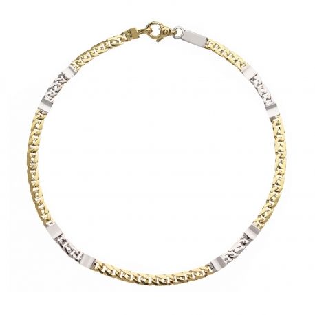 Bracelet chaîne complète et Gold Plate jaune et blanc 18k