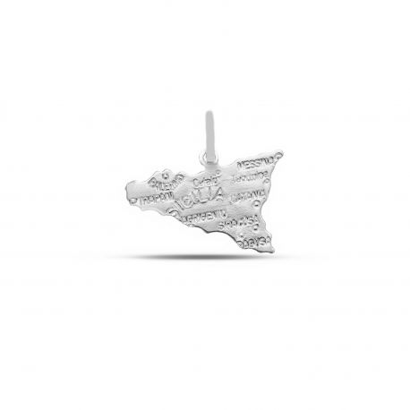 Pendentif sicile en or blanc 18k