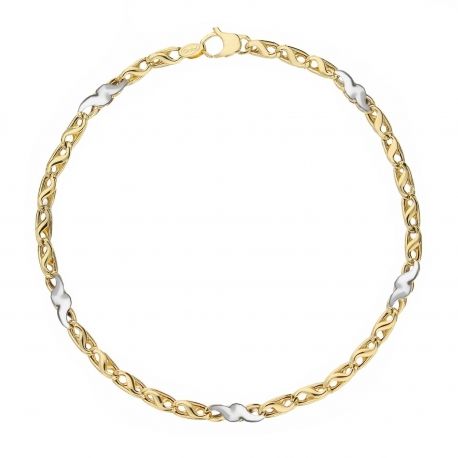 Bracelet Man in White Gold and Yellow 18k