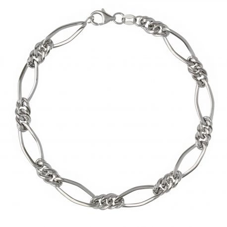 18k ouro branco cadeia pulseira por mulher