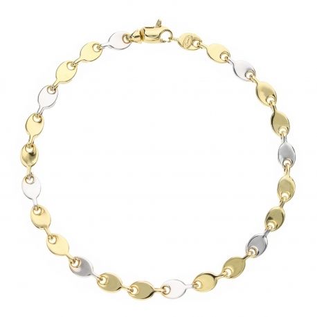 Bracelet Tubulaire Homme en Or Jaune et 18k Blanc