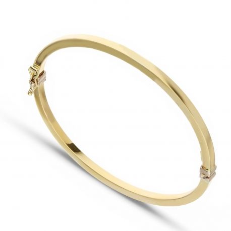 18k Gold Rigid Bracelet in Canna Closure panel