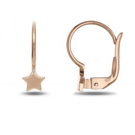 Boucles d'oreilles en Lobo avec 18k Pink Gold Bambine Star