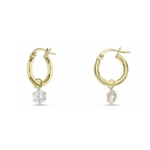 Earrings with White Stone...