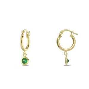 Round Earrings with Green...