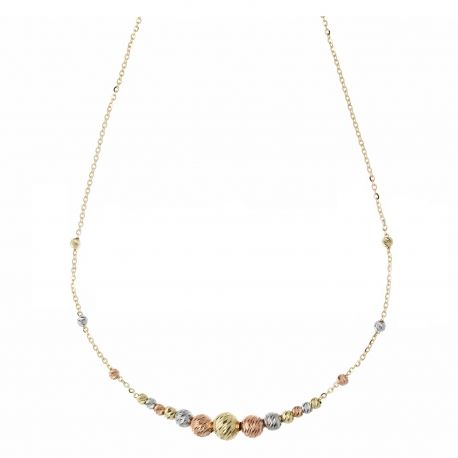 Necklace with Sphere in La Scala in Yellow Gold, White and Rose 18k